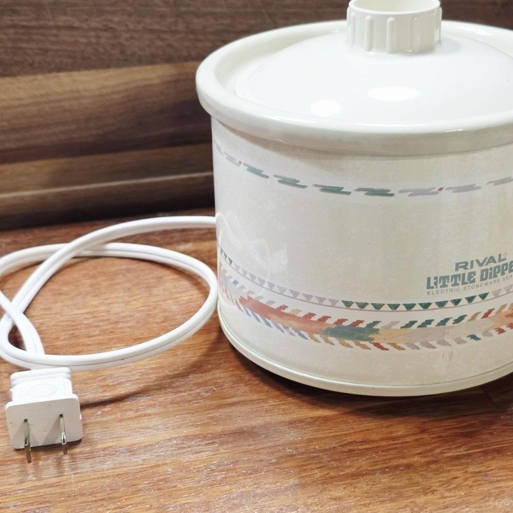 Vintage Rival Little Dipper Mini Crock Pot #3204 Lid Southwest Aztec Design - Picture 2 of 5